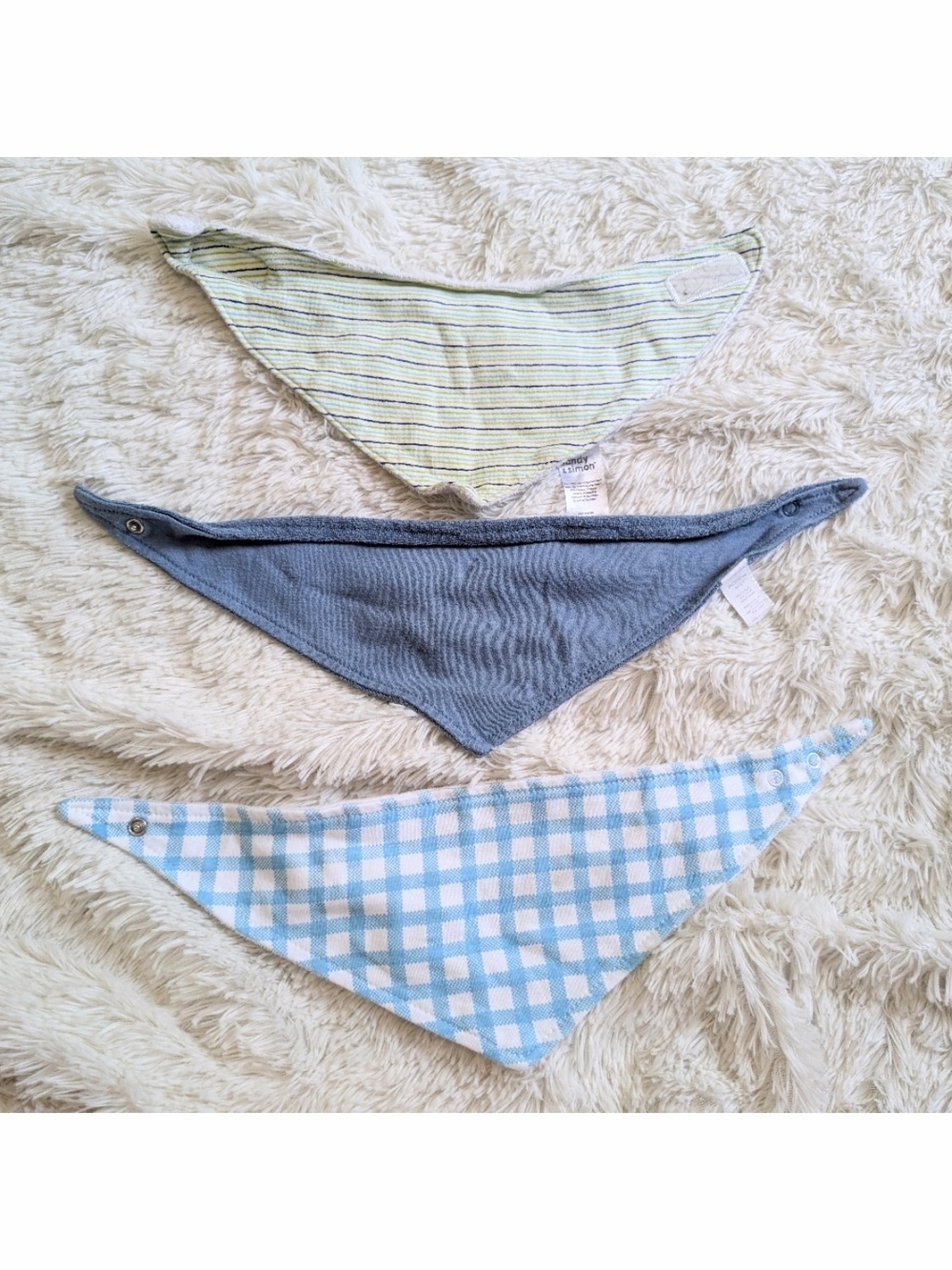 Baby Bandana Bibs Set Of 3 Terry Cloth Patterned Bibs